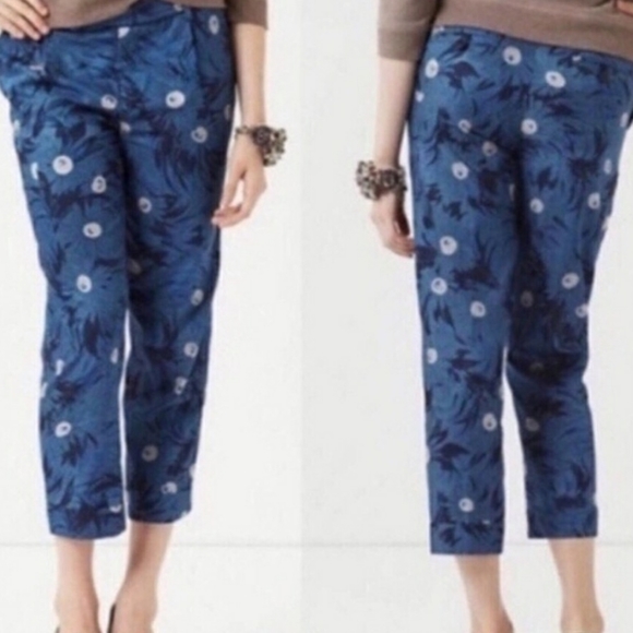 Elevenses for Anthropologie Blue Lunar Mum Tapered Capris Size 6 - Picture 11 of 11